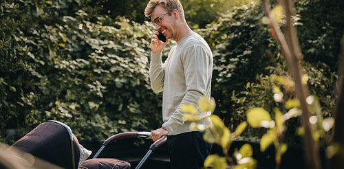 Man on paternity leave