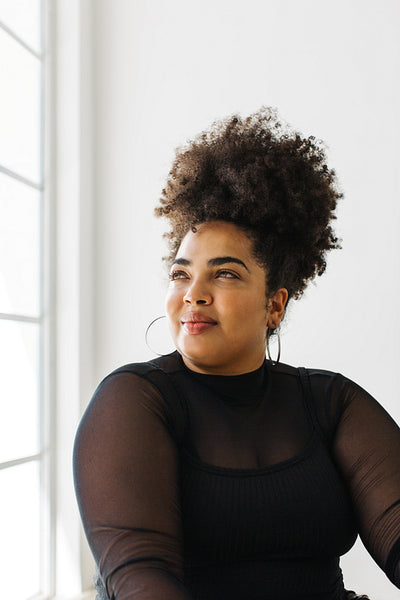 Attractive woman looking away and thinking