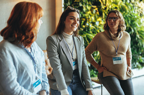 Successful collaboration: Dynamic business professionals engaged in productive discussion