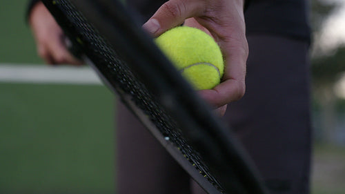 Tennis player ready to serve