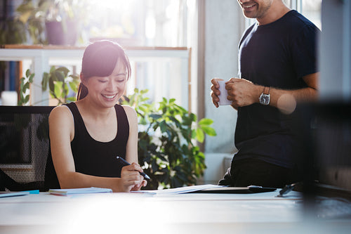 Business people at work in office