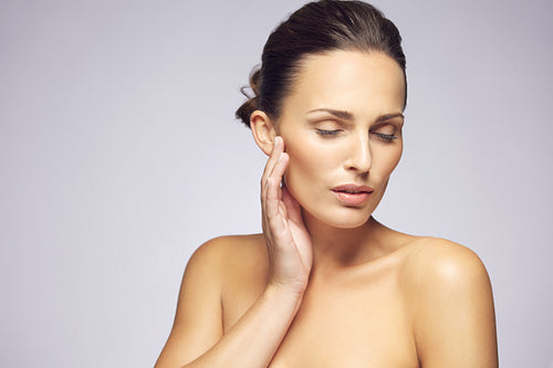 Beauty woman face with clean healthy skin