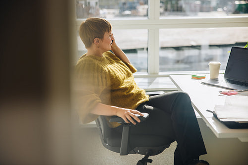 Female business leader in her office