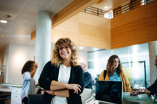 Confident woman receptionist of municipal office