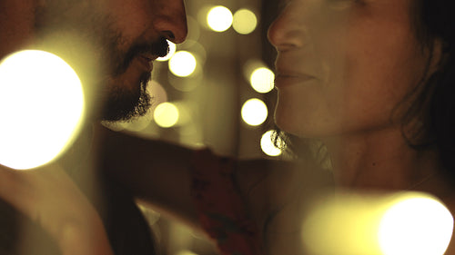 Beautiful couple dancing at party