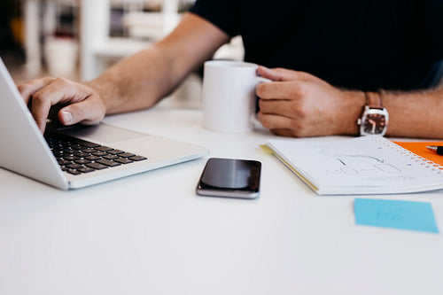 Business man working at his desk