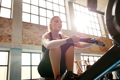 Female doing cardio workout in gym