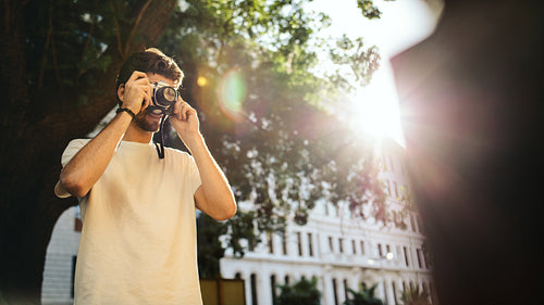 Tourist exploring the city 