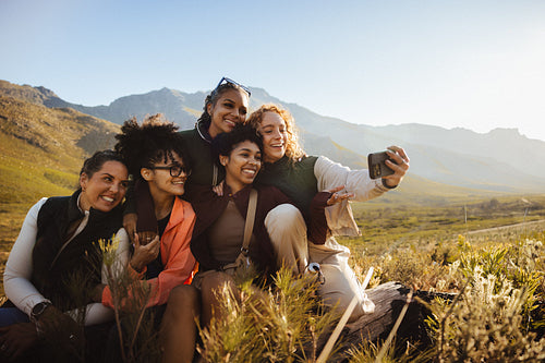 Group of friends taking a selfie