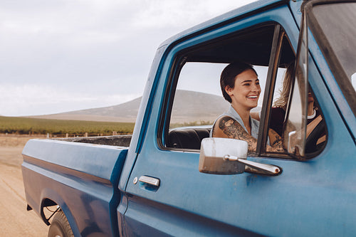 Girls going on road trip