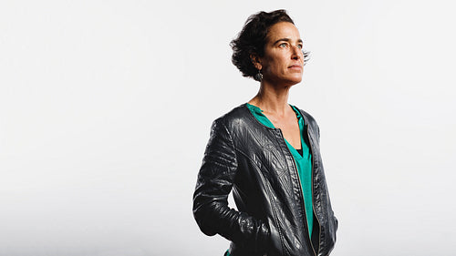 Portrait of woman in jacket