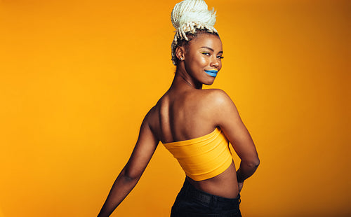 Portrait of fashionable african american woman