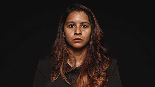 Young businesswoman with brown hair