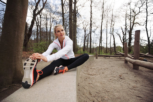 Young woman exercising in nature