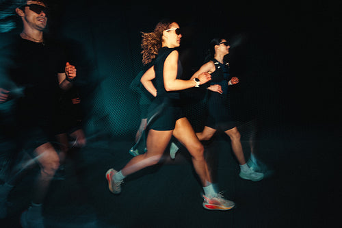Running with a young adult group, the run club moves outdoors in motion