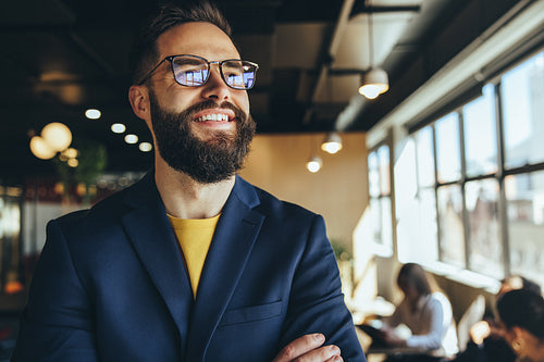Businessman thinking of new business ideas