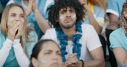 Worried Argentinian supporters at stadium