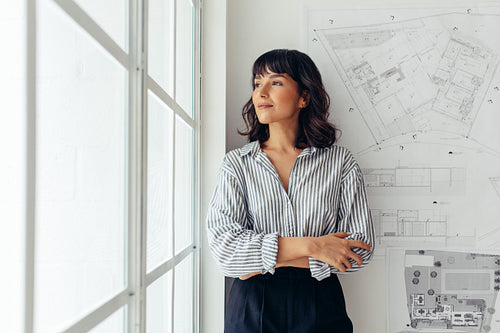 Portrait of woman entrepreneur at office