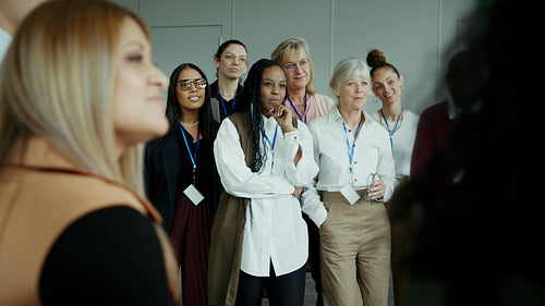 Professionals paying attention at conference