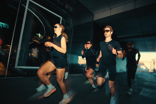 Fitness and running come together in an urban group training session