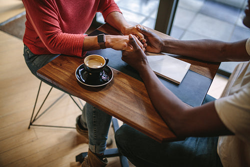 Romantic couple at a coffee shop
