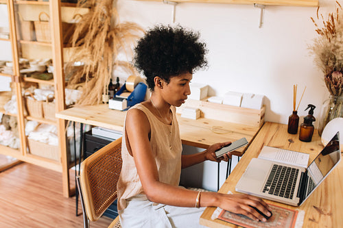 Ornament entrepreneur checking order details