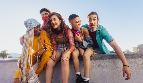 Group of friends enjoying a good time together