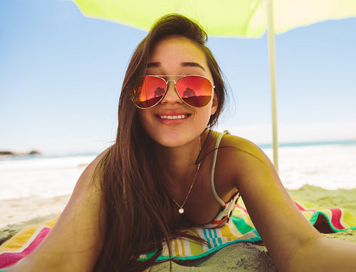 Woman on a vacation at a beach