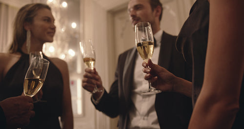 People celebrating with drinks at a party