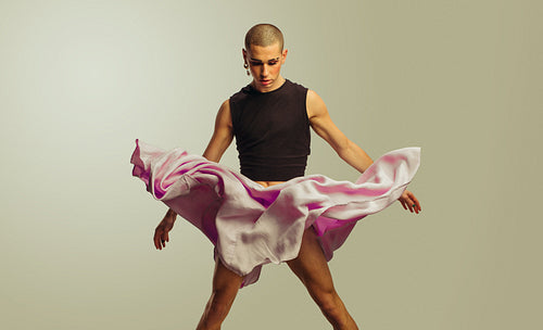 Transgender male in female clothing