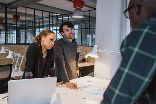 Diverse team of young professionals in a meeting