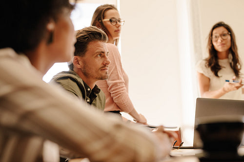 Business man during meeting in office