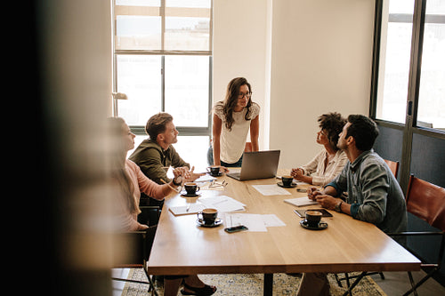 Multi ethnic business people having a meeting in office