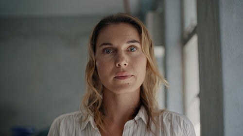 Female entrepreneur staring at you