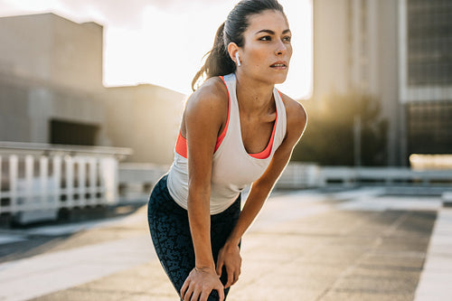 Runner taking a break