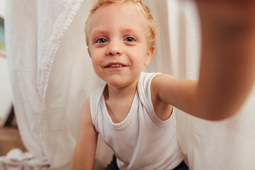 Adorable little boy smiling