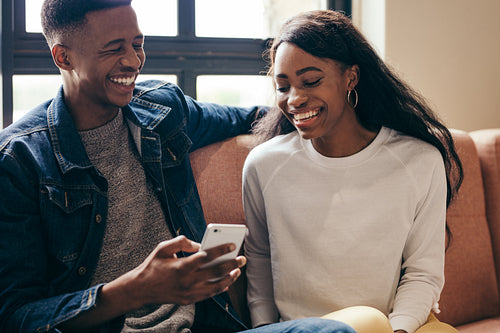 College students using cell phone on campus