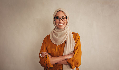 Confident muslim businesswoman