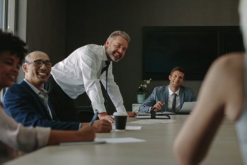 Group of corporate professionals during meeting