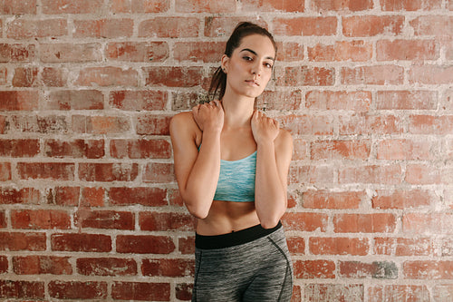 Portrait of female fitness model