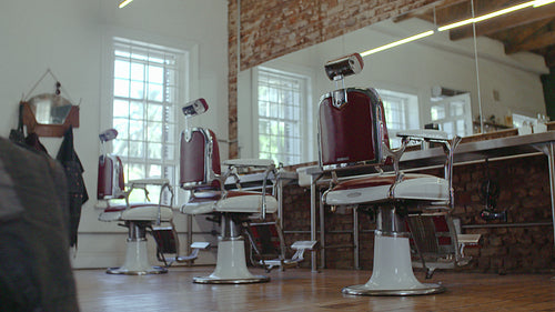 Interior of hairdresser barber shop