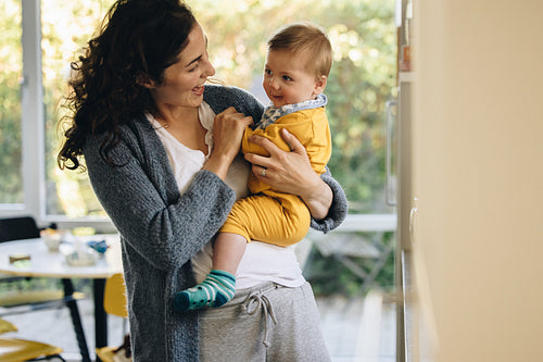 Woman spending quality time with her adorable child