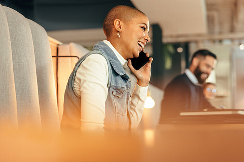 Creative businesswoman speaking on the phone 