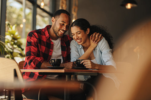 Happy couple on a date