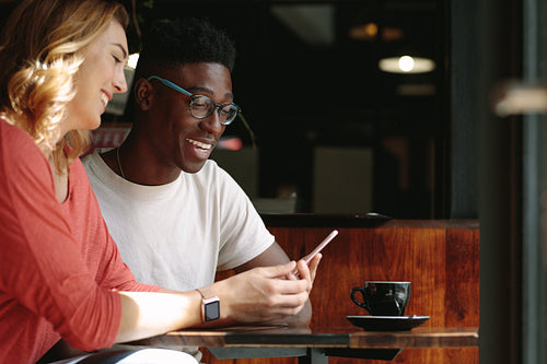 Friends meeting at a coffee shop