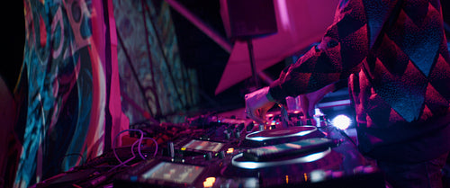 Dj mixing music at music festival