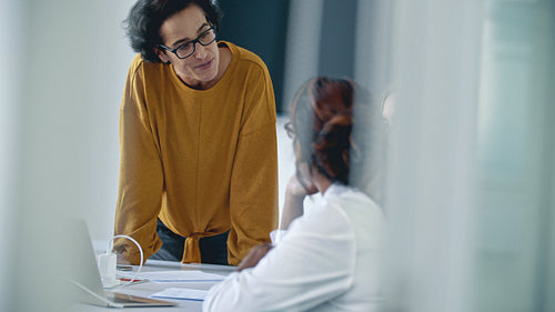 Office workers meeting in a boardroom