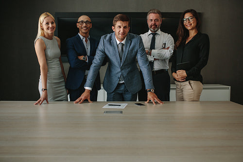 Corporate business group in office board room