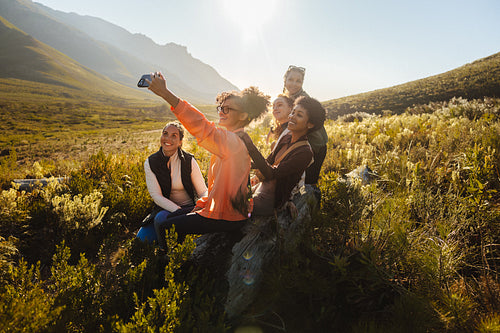 Group of friends taking a selfie