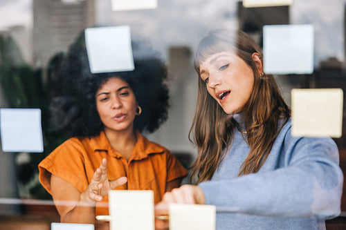 Creative businesswomen brainstorming in an office